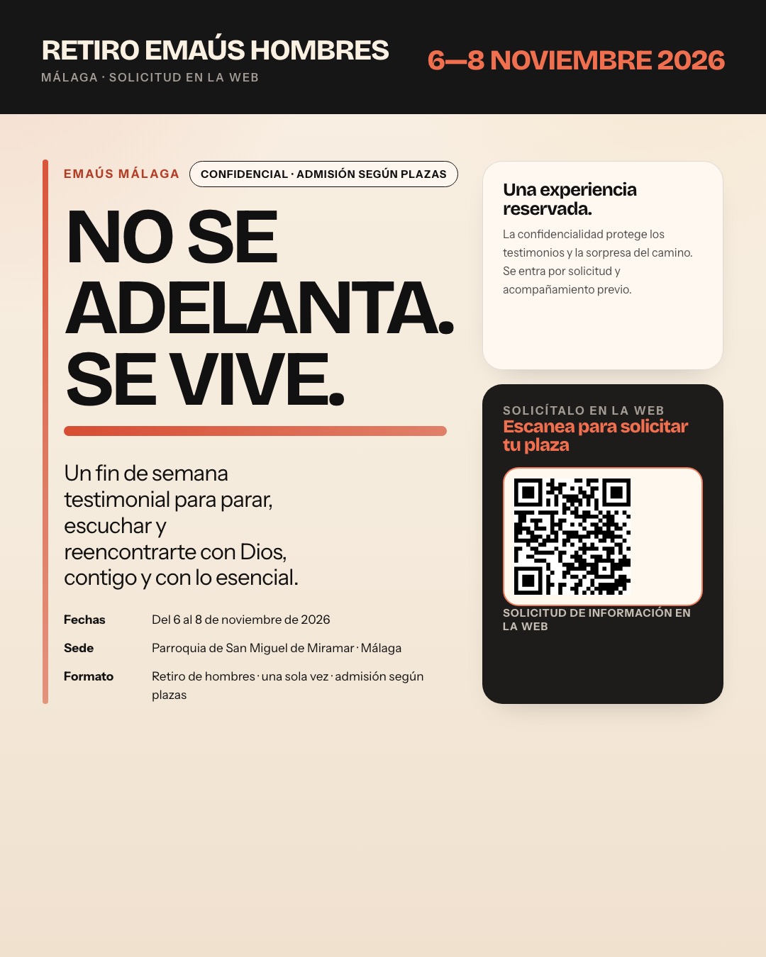 Cartel oficial del retiro de Emaús Málaga